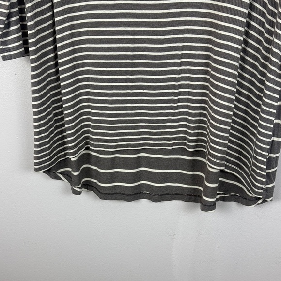 Cynthia Rowley Chic Gray Classic Striped 3/4 Sleeve 1X Tunic Top - Picture 8 of 10